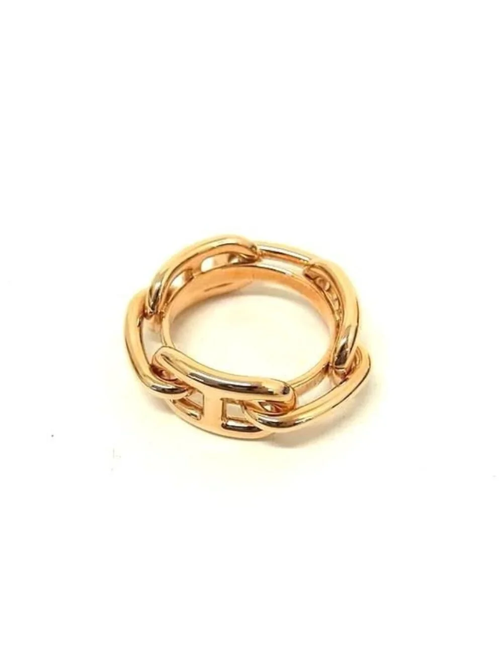 Hermes Chaine D'ancre Lucade Scarf Ring Closure Pink Gold